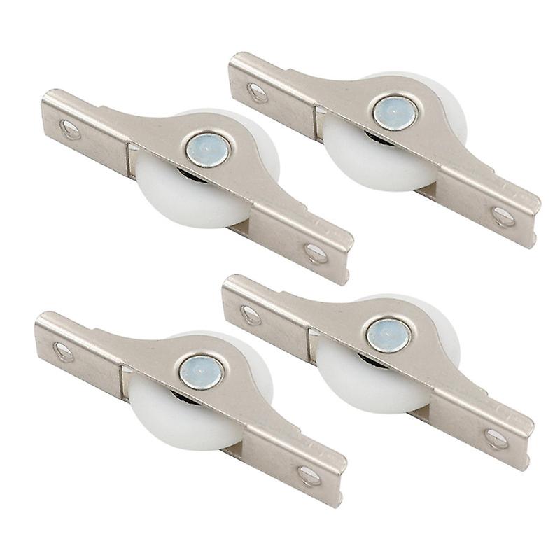 4pcs Double Convex Sliding Door Roller Wardrobe Door Pulley Cabinet Door Wheel