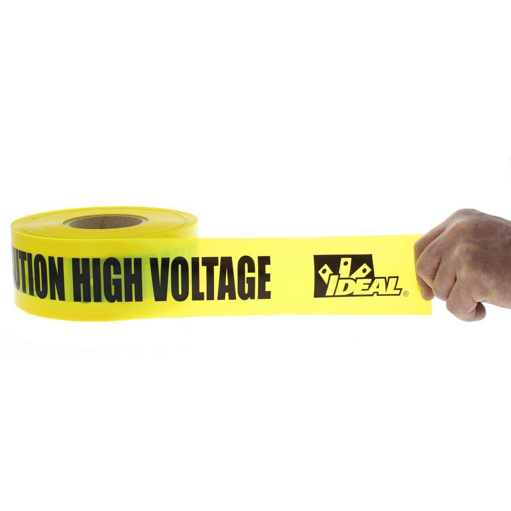 IDEAL 3 in. x 1000 ft. Barricade Tape Caution High Voltage Yellow 42-003