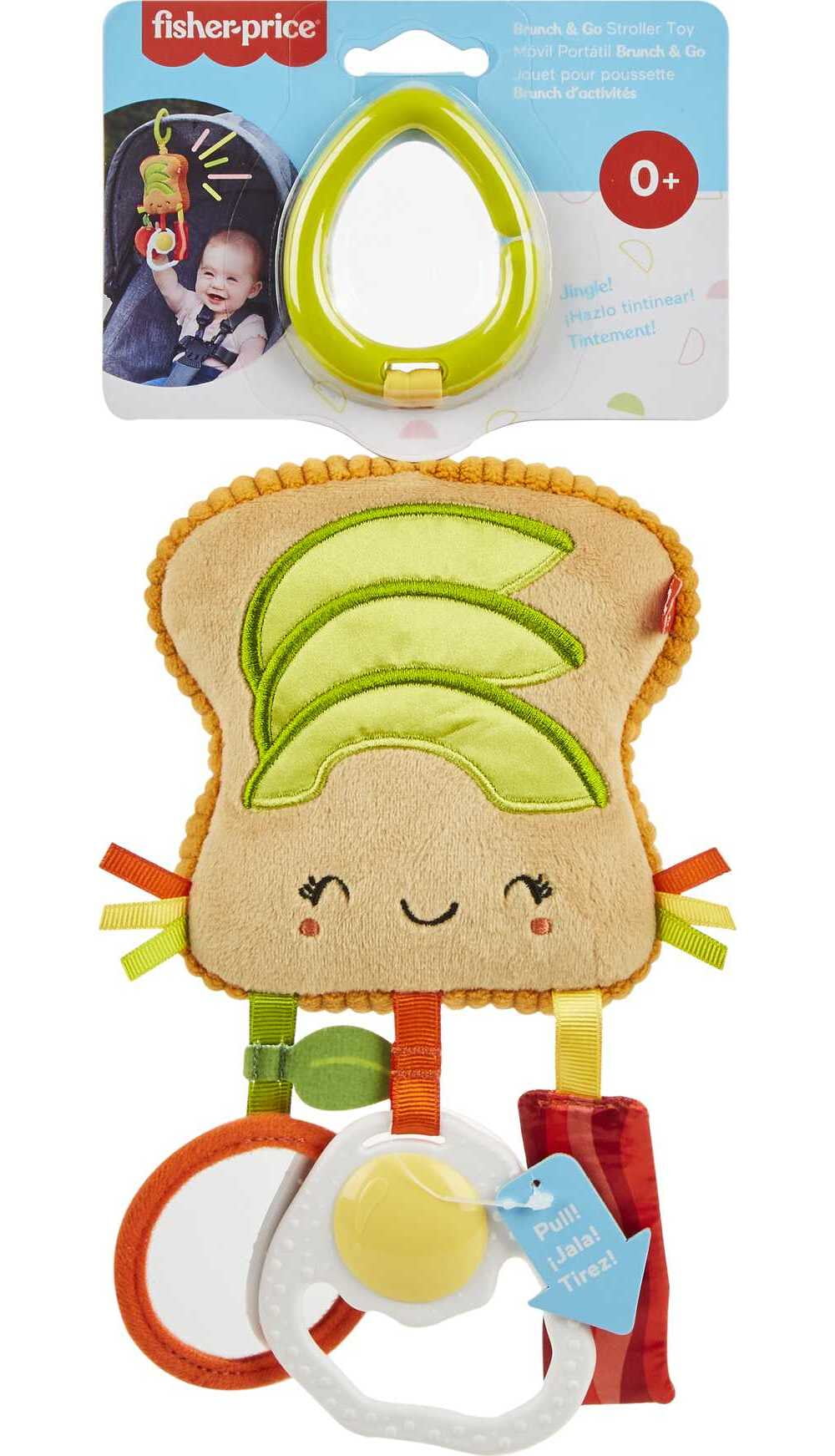 Fisher-Price Brunch and Go Stroller Toy Pretend Food Baby Toys for Sensory Play