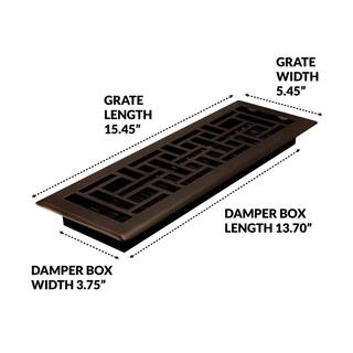 Decor Grates 4 in. x 14 in. Oil Rubbed Bronze Steel Oriental Register AJH414-RB