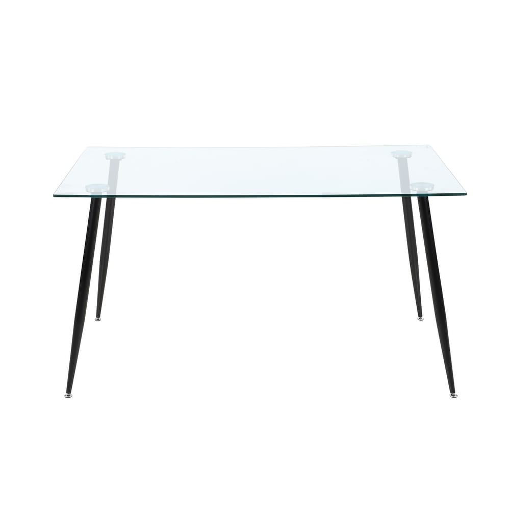 Somette Roberta 4 Legged Matte Black Dining Table   31\