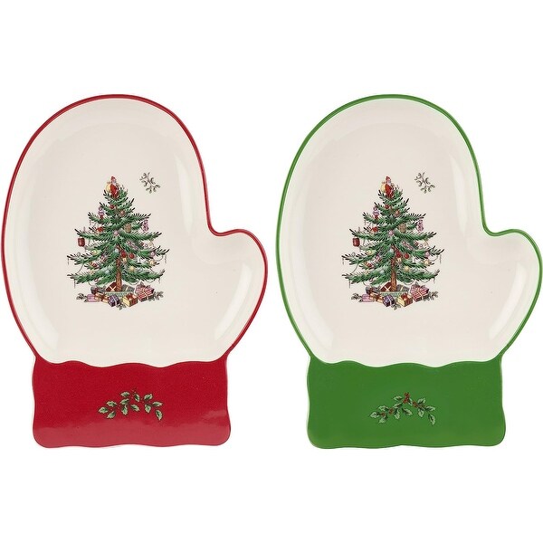 Spode Christmas Tree Mitten Dishes，Set of 2