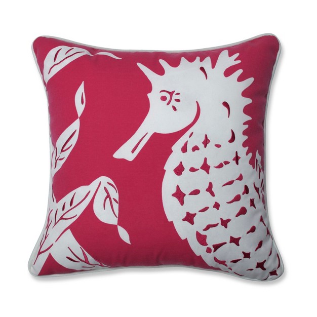 Sally Seahorse Throw Pillow Pink Pillow Perfect