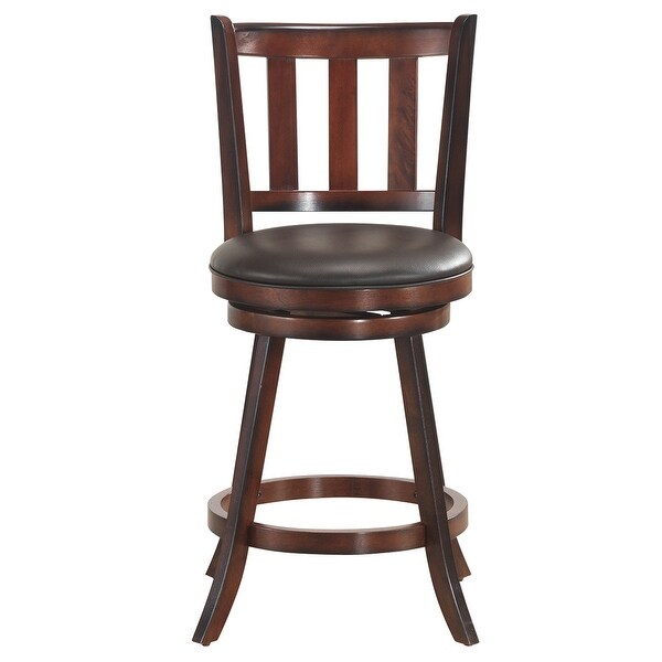 Costway Set of 2 25'' Swivel Bar stool Leather Padded Dining Kitchen - 23.5''x 23.5''x 38.5''(W x D x H)