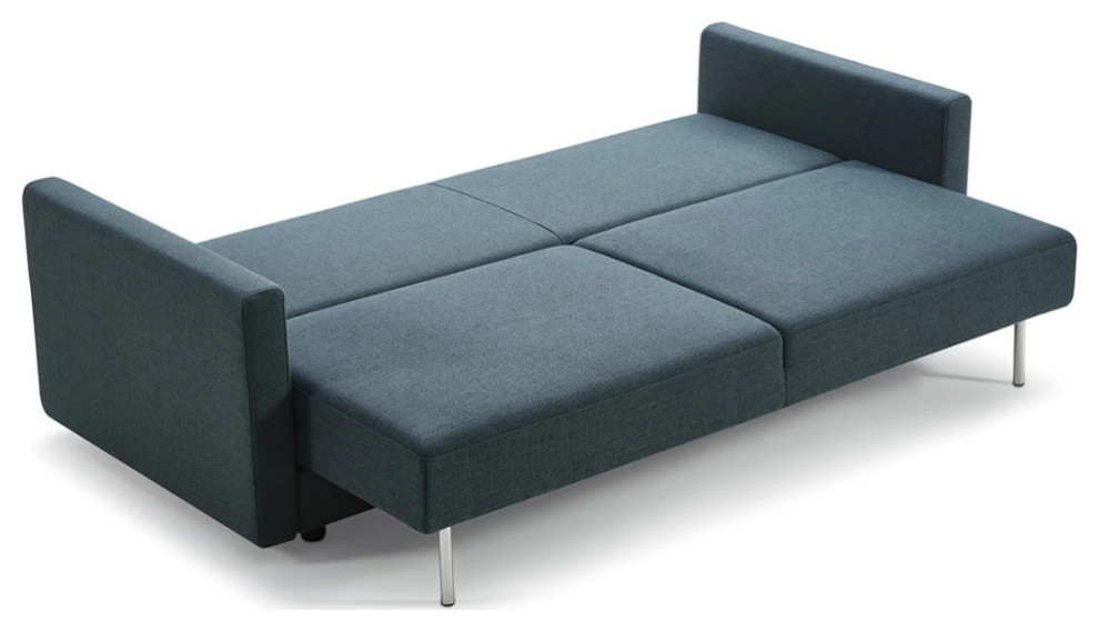 Nanda Modern Blue Green Fabric Sofa Bed With Storage   Modern   Sleeper Sofas   by Virgil Stanis Design  Houzz