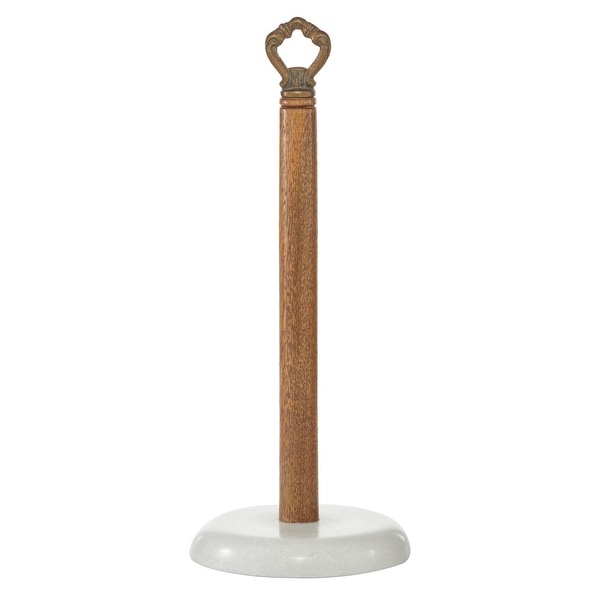 White Marble Traditional Paper Towel Holder - 6 x 6 x 15