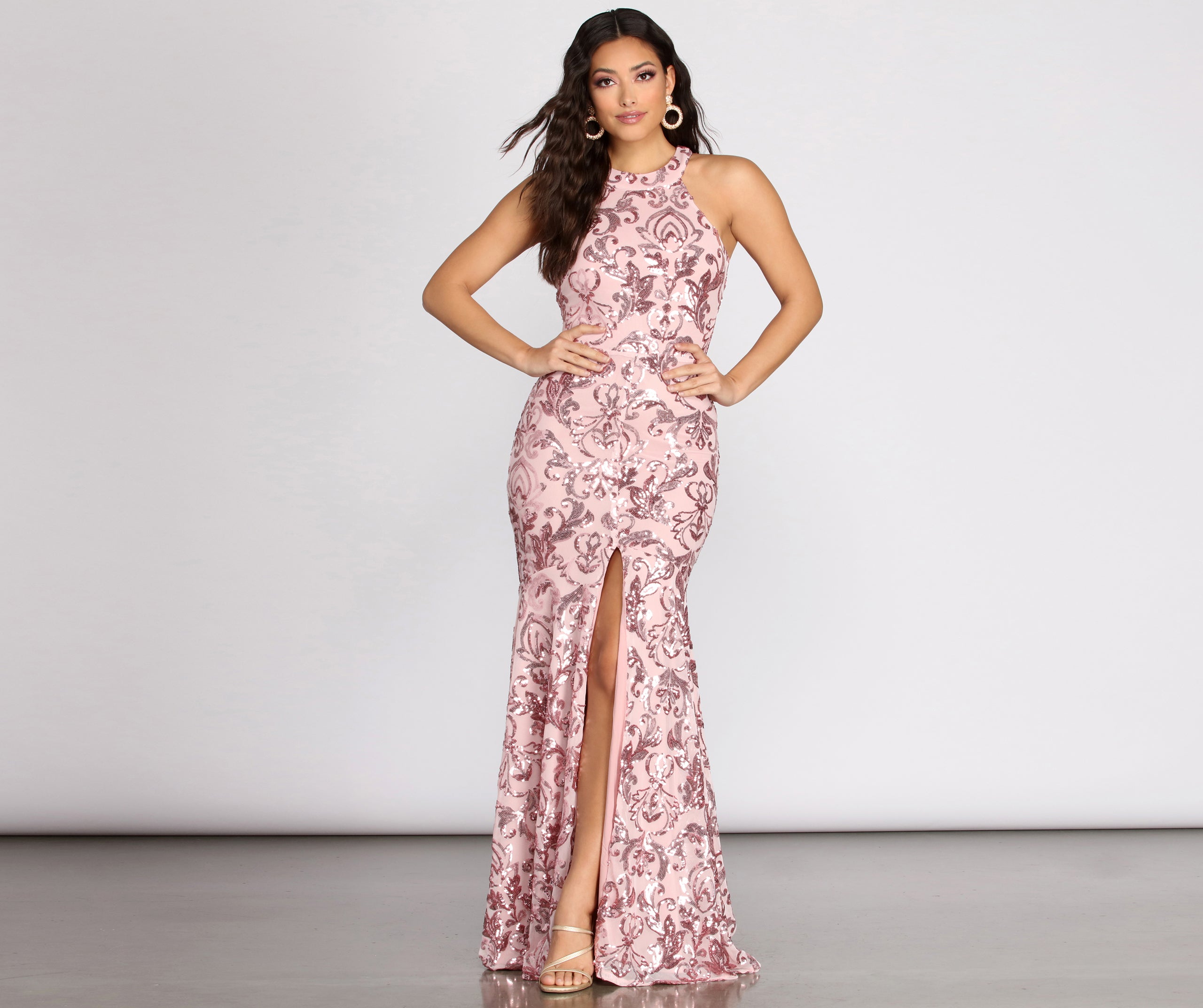 Bianca Sequin Scroll Mermaid Dress