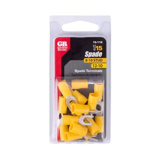 Gardner Bender 12 - 10 AWG #8 - 10 Stud Size Spade Terminals Yellow (15-Pack) 15-116