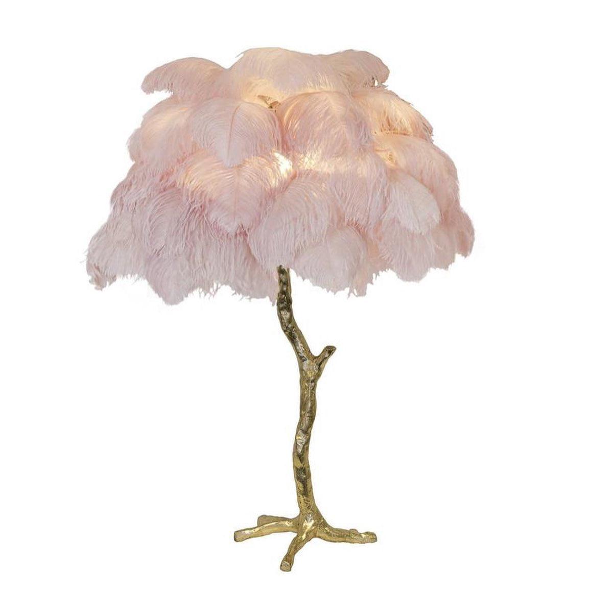 Ostrich Feather Table Lamp