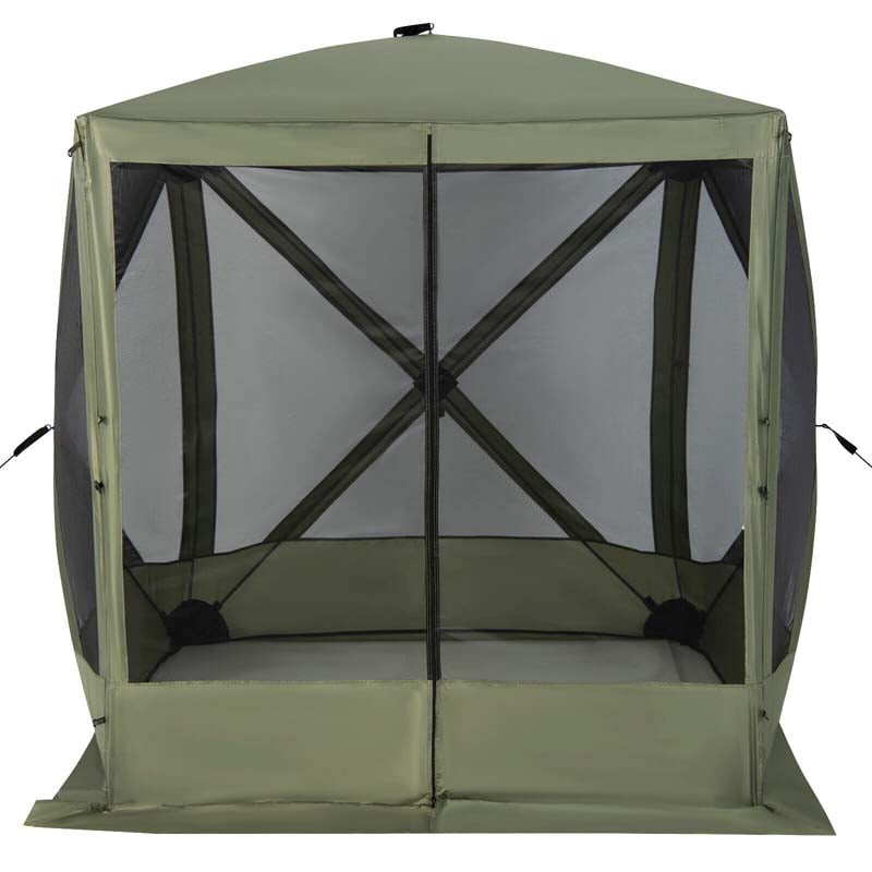 6.7 x 6.7 FT Foldable Pop-Up Camping Gazebo with Netting & Carry Bag, Portable Screen Tent Instant Canopy Shelter