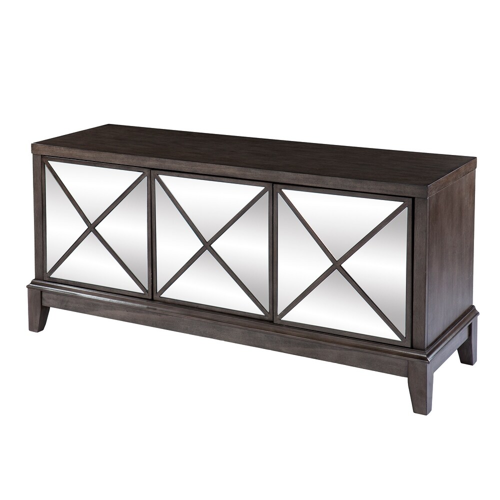 Warbington Glam Brown Wood Media TV Stand