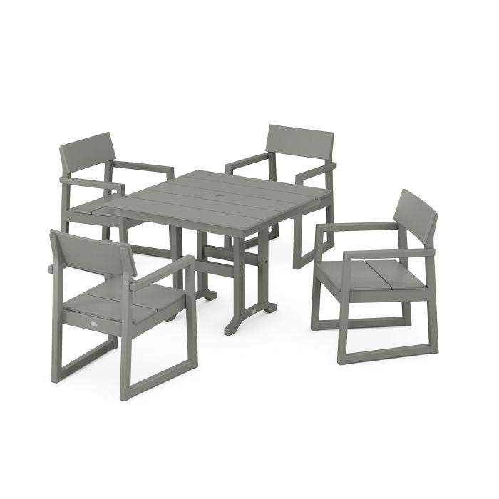 Polywood EDGE 5-Piece Farmhouse Dining Set PWS1144-1