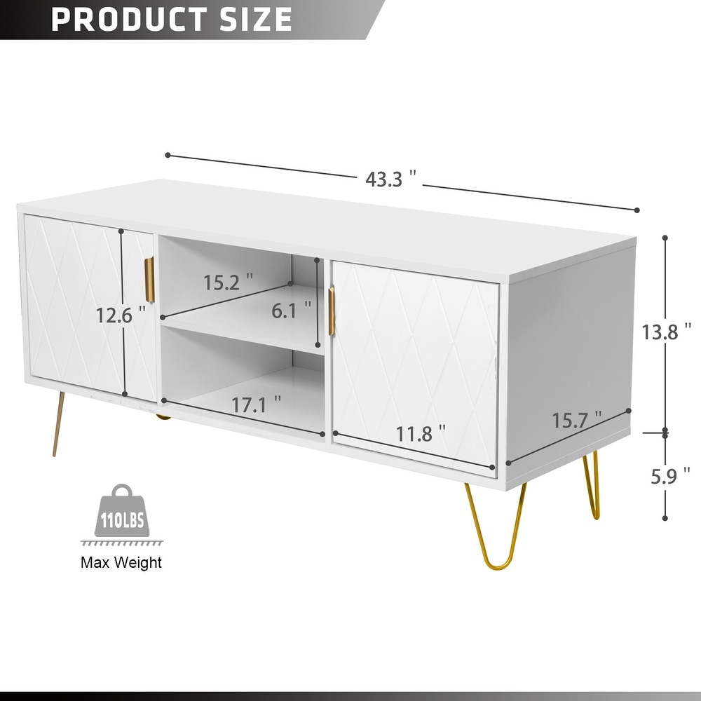 TV Stand TV Console Table Cabinet Wood Entertainment Center