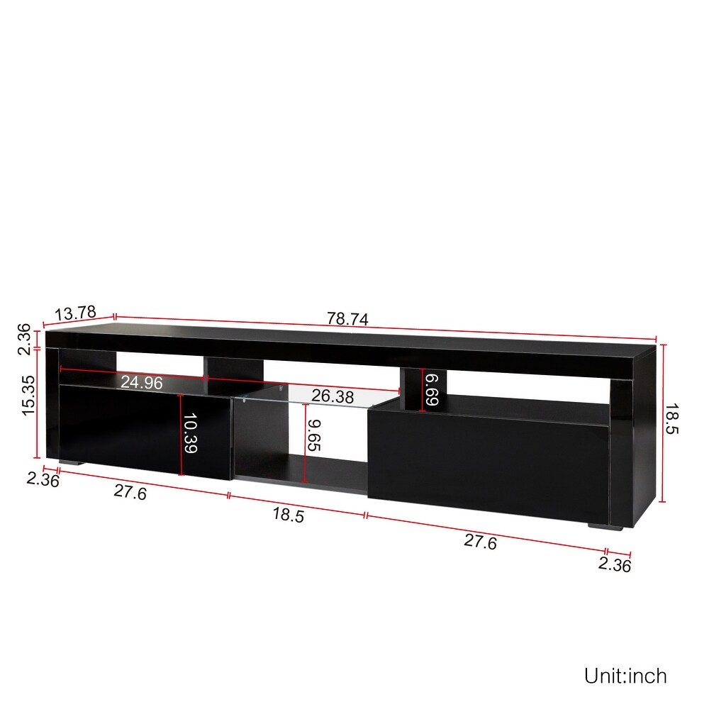 Floating TV Stand Wall Mounted Media Cabinet with LED Lights   78.74\