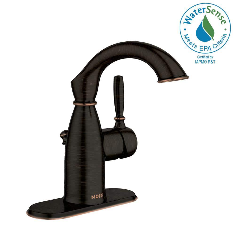 MOEN Sarona Single Hole SingleHandle Bathroom Faucet in Mediterranean Bronze