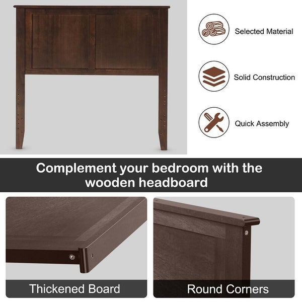 Gymax Twin Wood Headboard Flat Panel Pre-drilled Holes Height - - 36083999