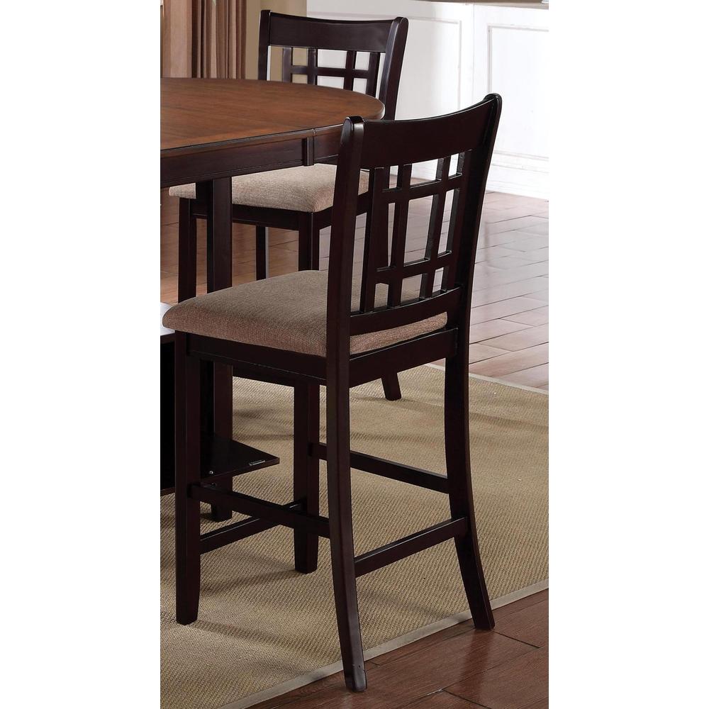 Chestnut Espresso Extendable Counter Hight Dining Set with Storage Base