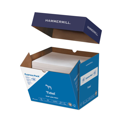 Hammermill Tidal Print Paper Express Pack， 92 Bright， 20lb， 8.5 x 11， White， 500 Sheets/Ream， 5 Reams/Carton (163120)