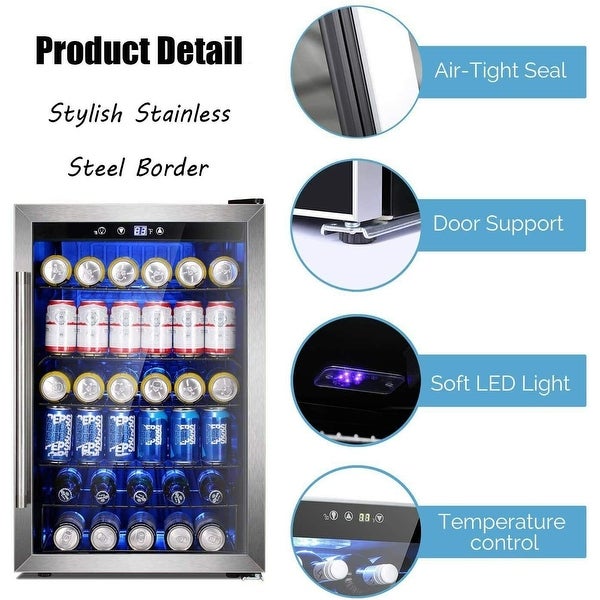 145 Can Wine Cooler Refrigerator Glass Door Fridge Compressor Freestanding