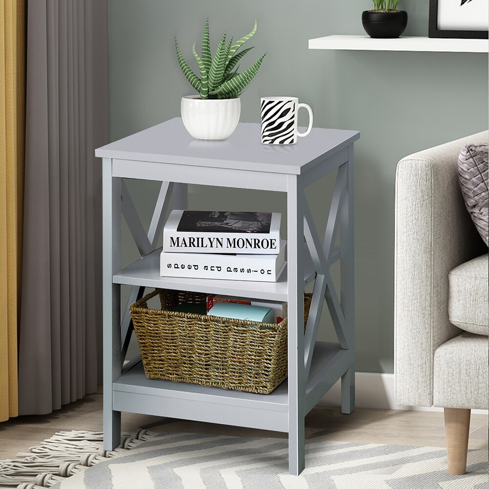 Copper Grove Nurota 3 tier X cross End Tables (Set of 2)