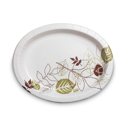 Dixie Pathways Heavyweight Oval Platters， 8.5 x 11， Green/Burgundy， 500/Carton (SX11PLPATH)