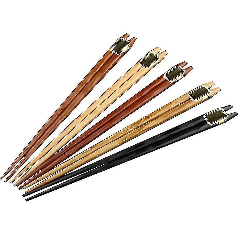 5 Pairs Natural Chopsticks Wood Reusable Chopsticks Tableware Set