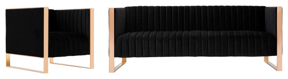 Trillium Sofa and Armchair Set of 2  Teal and Rose Gold   Contemporary   Sofas   by Morning Design Group  Inc  Houzz