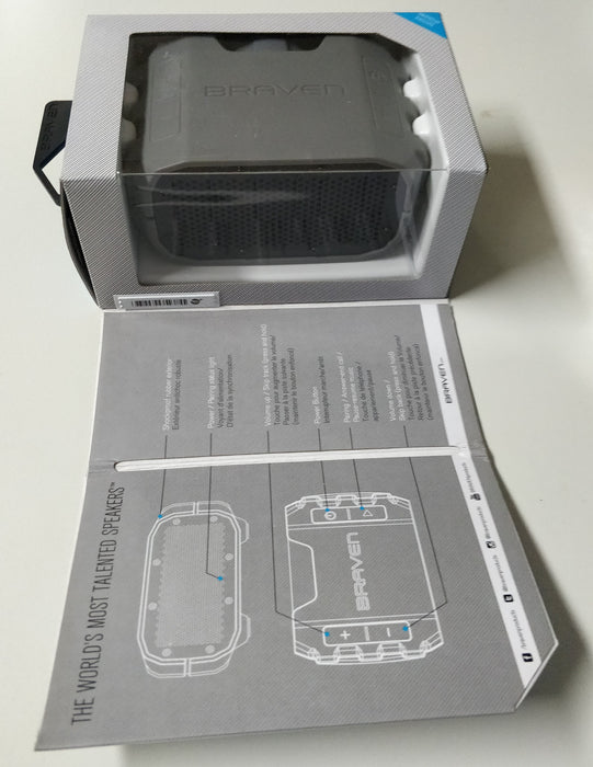 Braven BRV1s Ultrarugged Waterproof BT Speaker  Grey  Packing Box