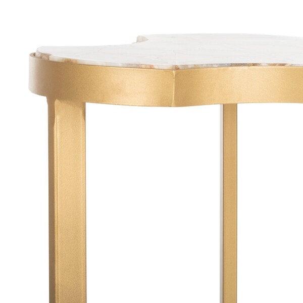 SAFAVIEH Suki Tripod Accent Table -White / Gold - 13