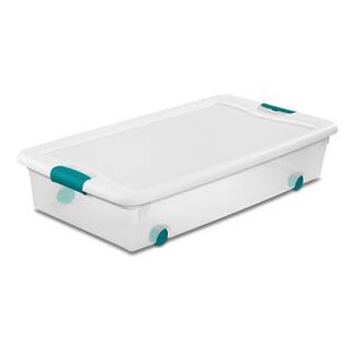 Sterilite 56 qt. Latching Stackable Wheeled Storage Container with Lid (8-Pack) 8 x 14988004