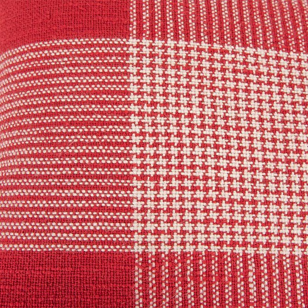 Oversize Plaid Poly Filled Square Throw Pillow Rizzy Home