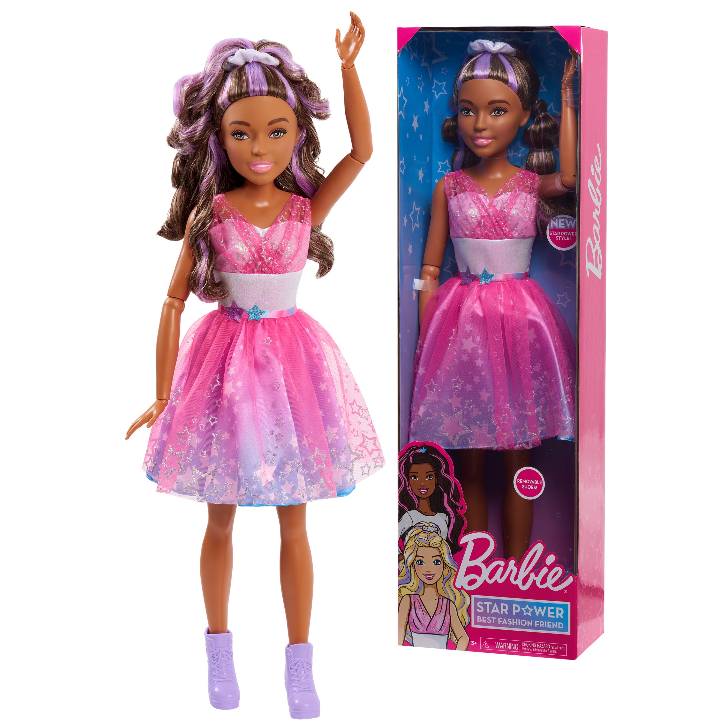 Barbie 28-Inch Best Fashion Friend Star Power Doll, Brown Hair,  Kids Toys for Ages 3 Up, Gifts and Presents