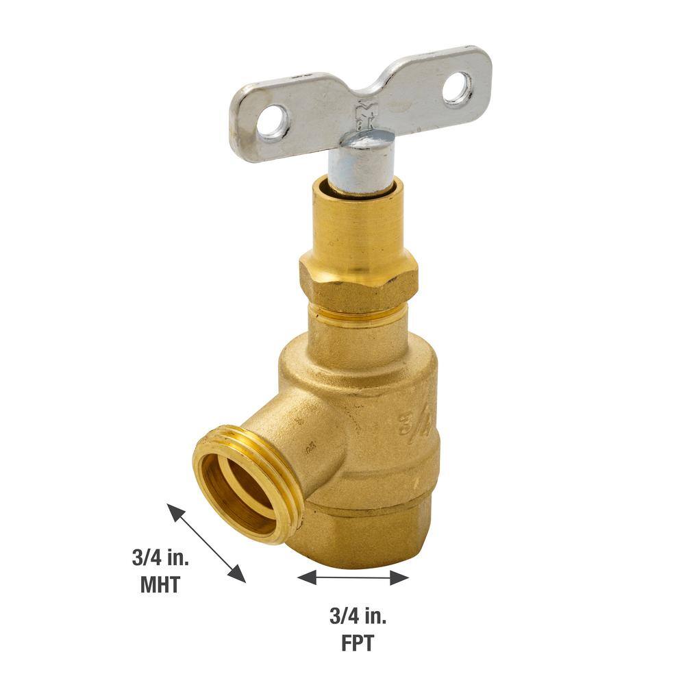 Everbilt 34 in. Brass Bent Nose Loose Key Garden Valve 108-134EB