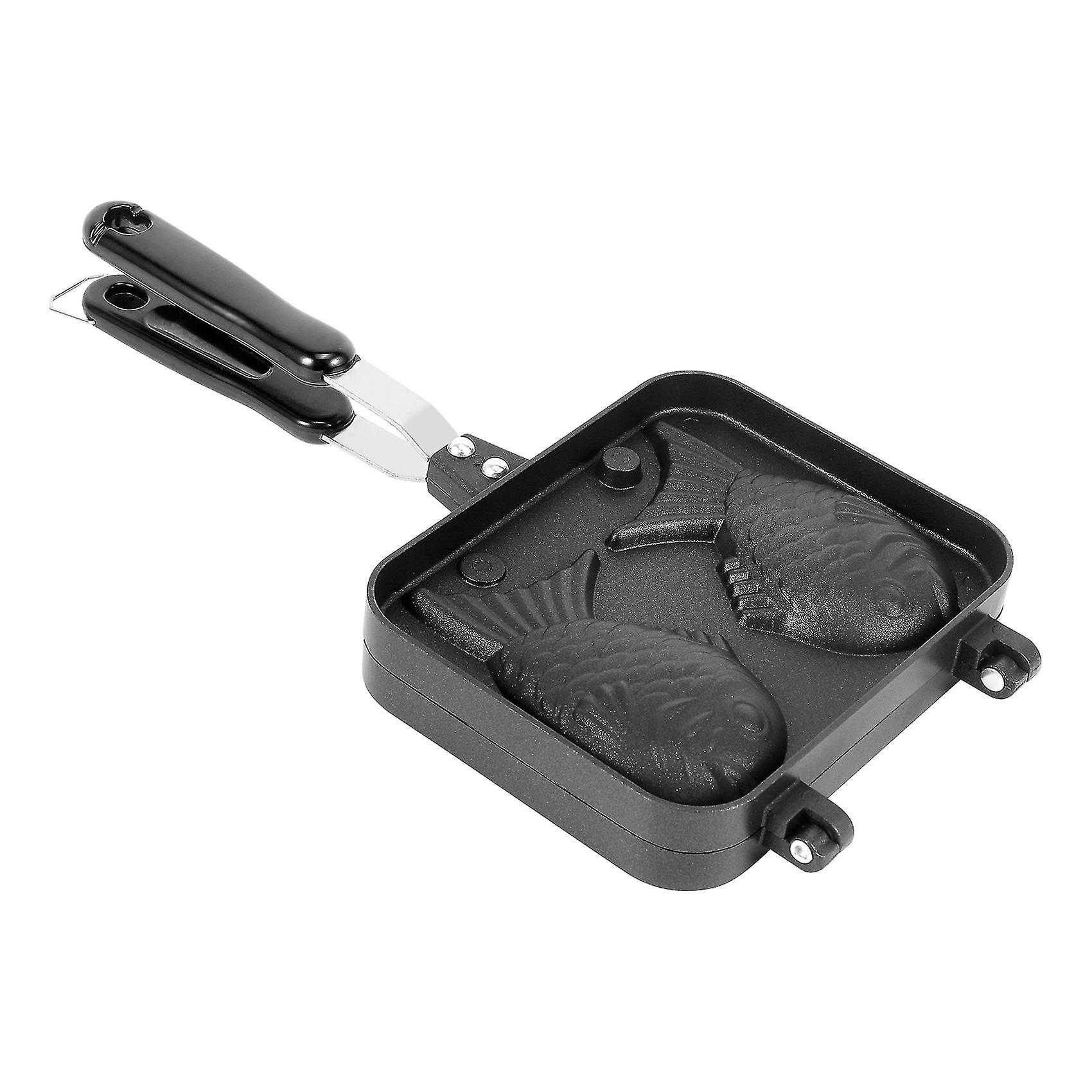 Taiyaki Double Fish Shaped Hot Dessert Waffle Cake Maker Pan Japanese Pancake Double Pan Fry Pan