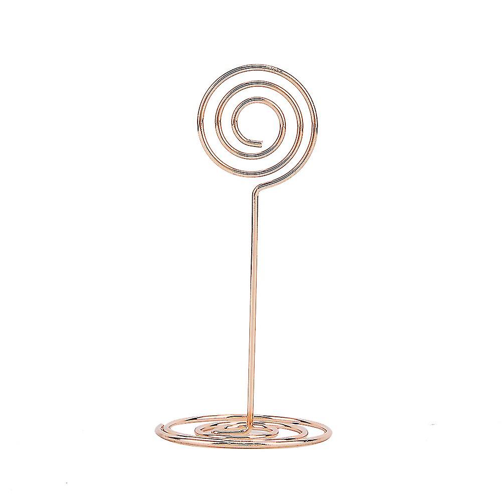 12pcs Circle Shape Table Number Clip Name Card Clip Stand Paper Clip Note Clip (Rose Gold)