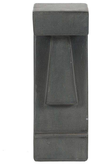 LuxenHome Cement Gray Easter Island Tiki LED Solar Bollard Light   Industrial   Path Lights   by Homesquare  Houzz