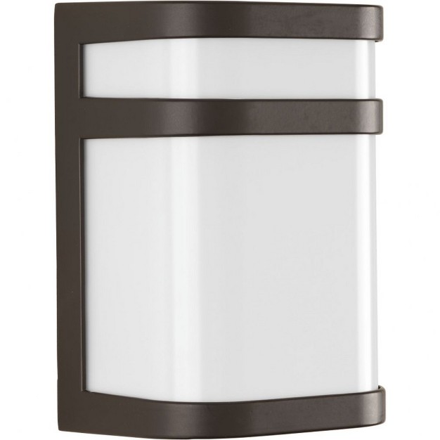 Progress Lighting Valera 1 light Led Wall Lantern Brushed Nickel Matte White Acrylic Shade