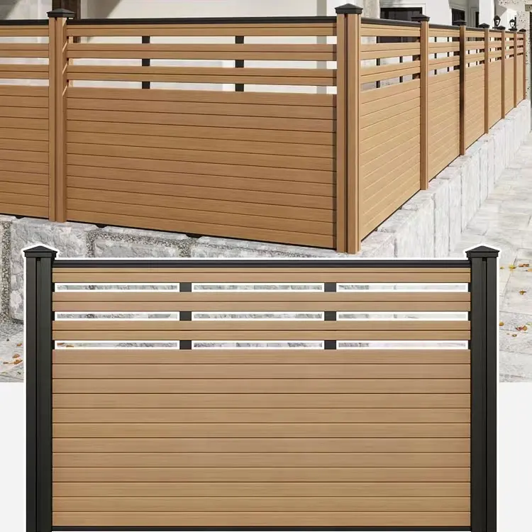 Modern Plastic Wood Composite Privacy Wpc Garden Decorative fence panels 6x6 Outdoor Wpc Fence Panels