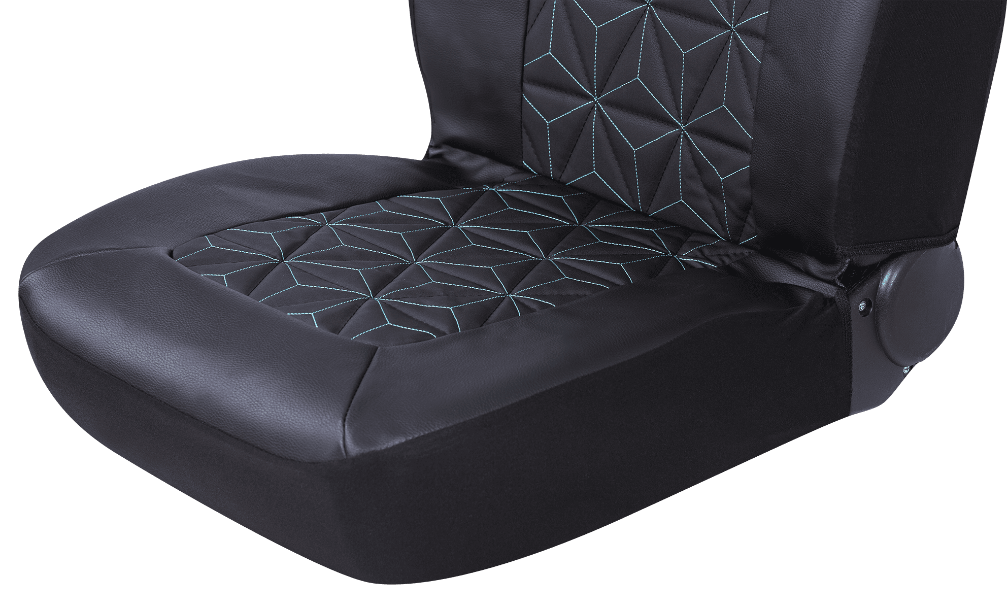 Auto Drive 2PC PVC Quilted Geometric Low Back Seat Covers Leather Teal - Universal Fit， 1902SC54