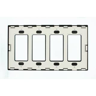 Leviton Black 4-Gang DecoratorRocker Wall Plate (1-Pack) 80312-SE