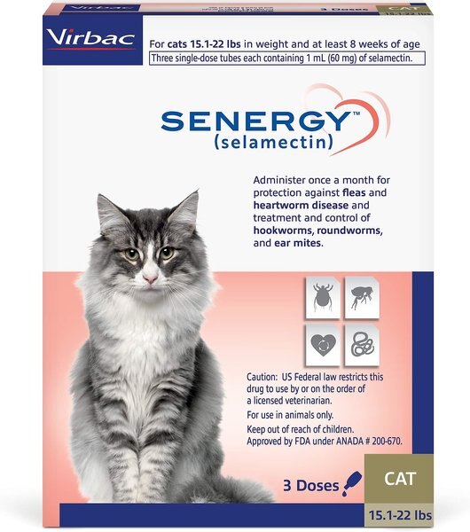 Senergy Topical Solution for Cats，15.1-22 lbs， (Taupe Box)