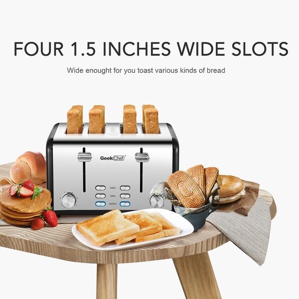 4-slice stainless steel toaster