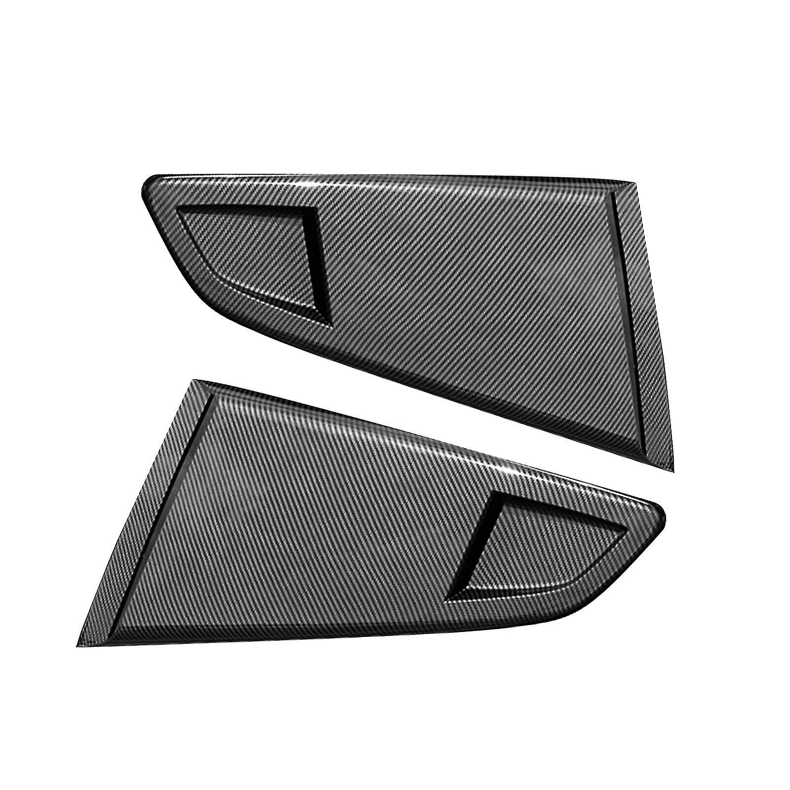 Carbon Fiber Look 1/4 Rear Side Vent Quarter Window Louver Shutter Cover Trim For 2015-2022