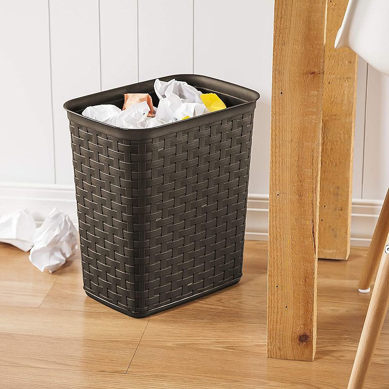 Sterilite Weave 3.4 Gallon Plastic Home and Office Wastebasket Trash Can (12 Pack)