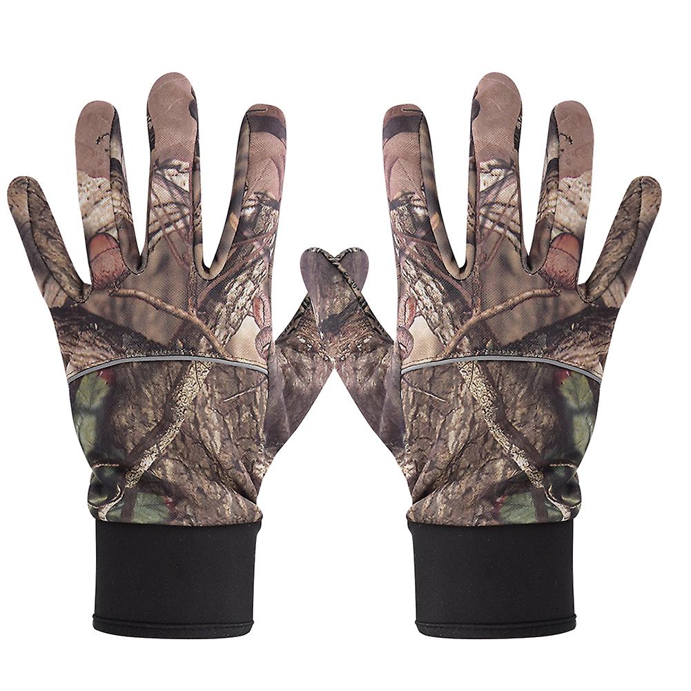 A Pair Cotton Full Finger Adults Outdoor Warm Anti-skid Climbing Cycling Touch Screen Camouflage Glovesjungle Camouflage M-s