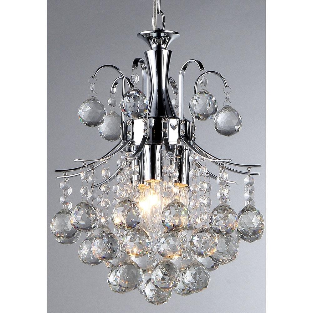 Cyan 3-light Crystal Chandelier