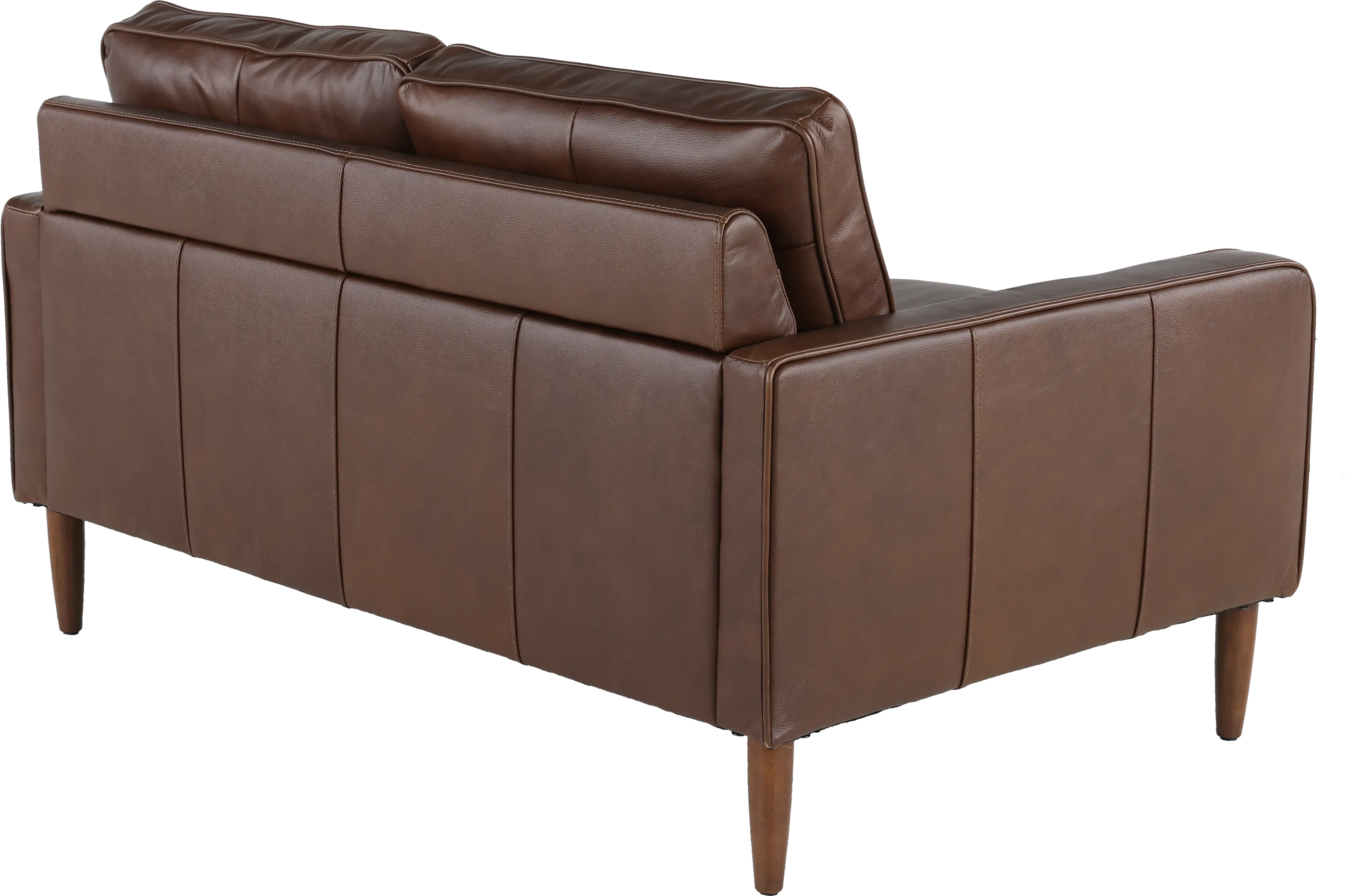 Volcano Brown Leather Loveseat