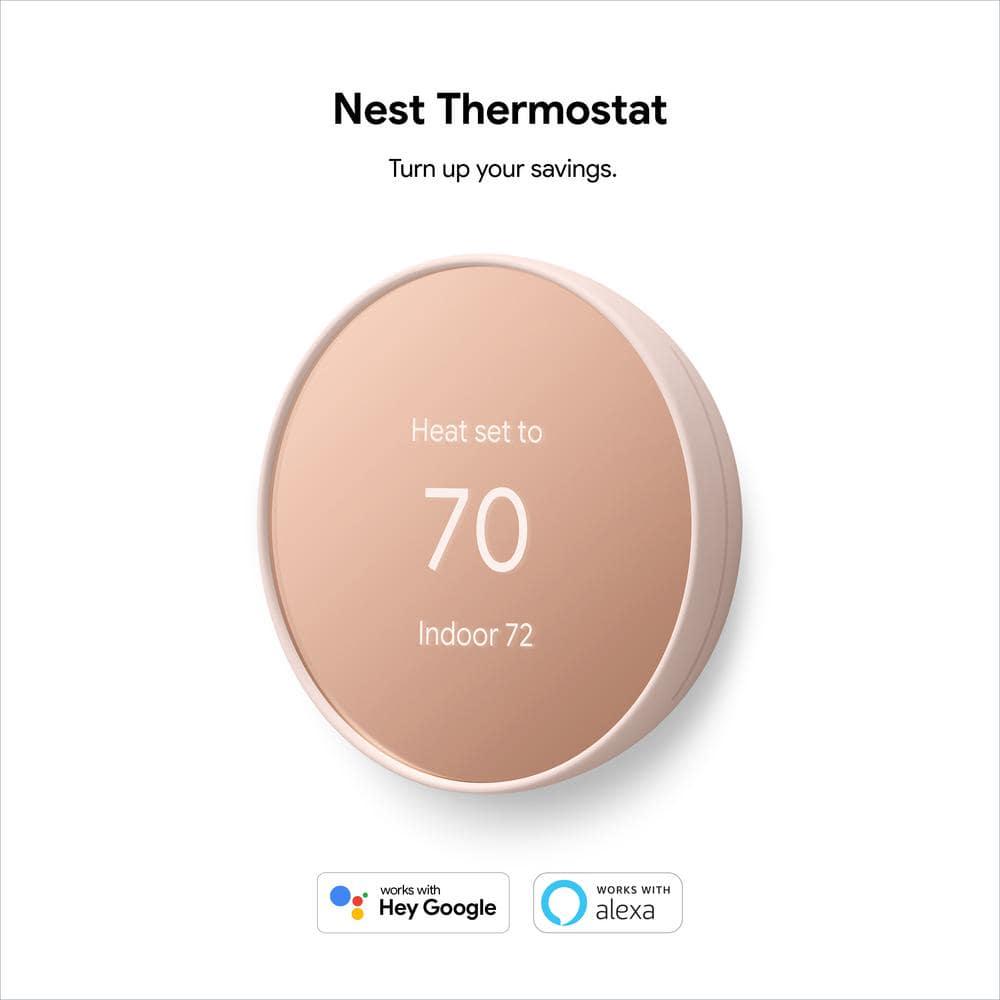 Google Nest Thermostat  Smart Programmable WiFi Thermostat Sand  Nest Thermostat Trim Kit Shell