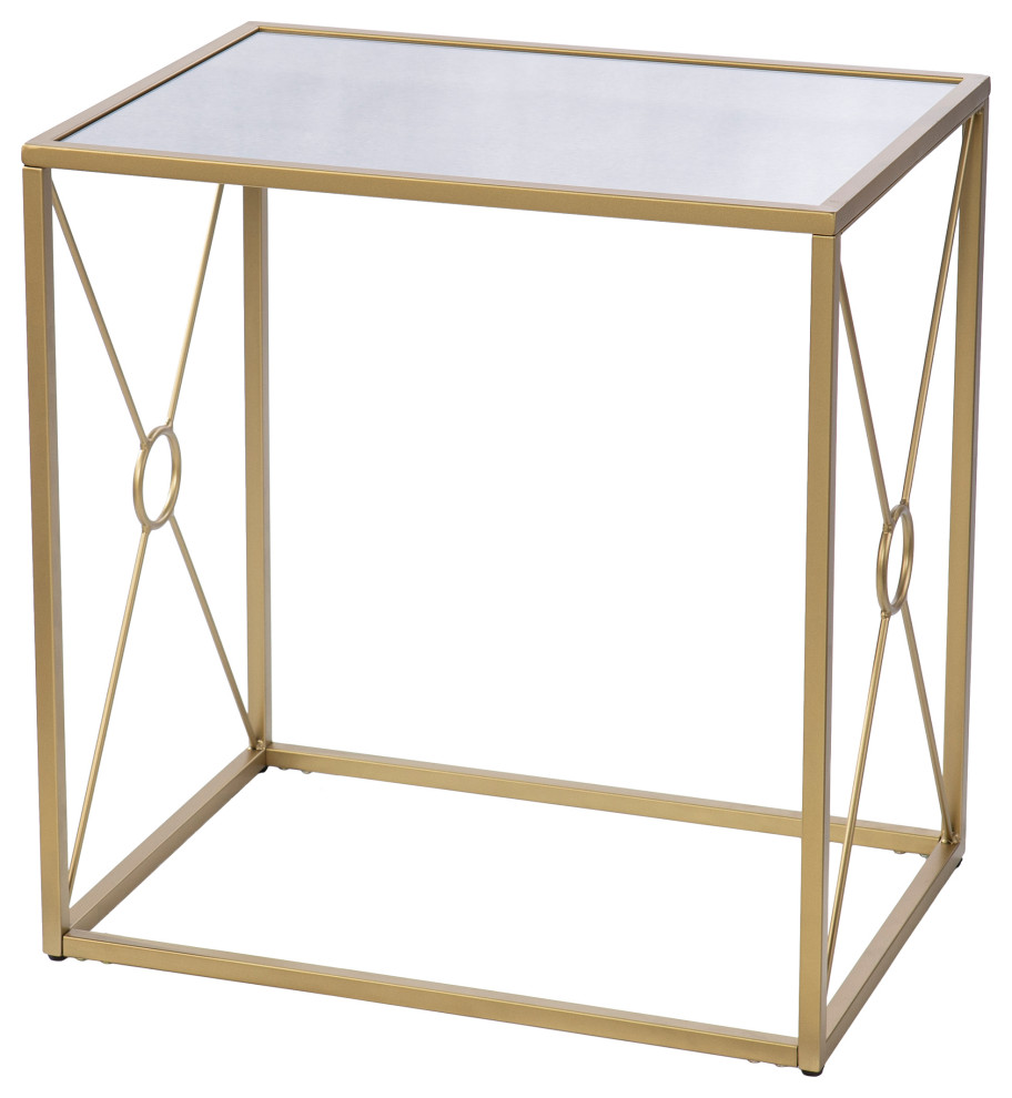 Fanning Mirror Top End Table   Contemporary   Side Tables And End Tables   by HedgeApple  Houzz