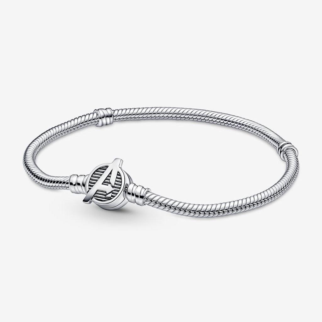 PANDORA  Pandora Moments Marvel The Avengers Logo Clasp Snake Chain Bracelet